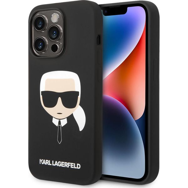 Karl Lagerfeld Klhcp14Xslkhbk Custodia Rigida Per Iphone 14 Pro Max 6,7 Czarny/Nero Silicone Karl's Head-image