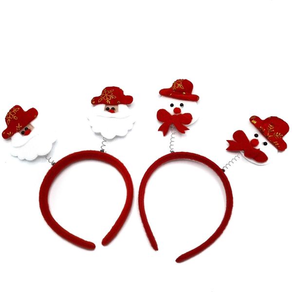 Cerchietto - Tiara - Natale - Babbo Natale - Albero Di Natale - Natale - Natale - Set Di 2 - Babbo Natale Pupazzo Di Neve-image