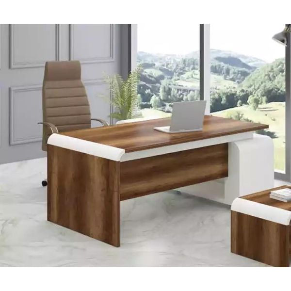 Scrivania Marrone Ufficio Studio Mobili Scrivanie Ad Angolo Legno 200X166-image