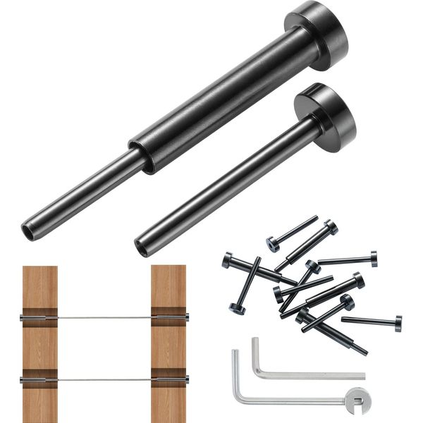 Vevor Set Da 40 Pezzi Per Ringhiere Con Cavi Invisibili, Ricevitore Invisibile In Acciaio Inox T316 Da 1/8 Di Pollice E Terminale A Pressione Per Ringhiere Con Cavi, Morsetto A Pressione Da 1/8 Di Pollice Per Pali In Legno/Metallo, Nero-image