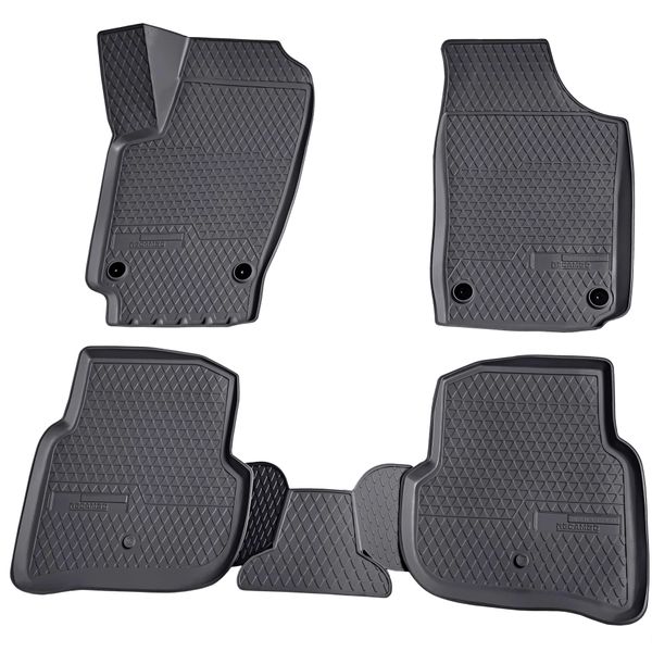 Tappetini In Gomma 3D Per Vw Polo | 6R / 6C | Bj 2009-2017 | Perfetta Vestibilità Con Bordo-image