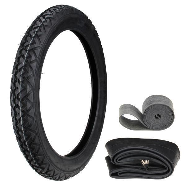 Pneumatici Veerubber VRM087 2,75-17 (2 3/4 X 17) 46J Tt + Camera D'aria + Nastro Per Cerchioni-image