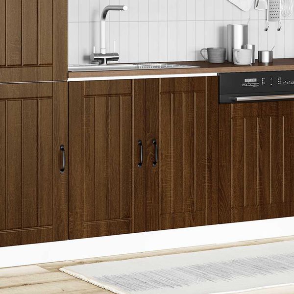 Vidaxl Base Per Lavello Lucca Brown Materiale A Base Di Legno Effetto Rovere-image