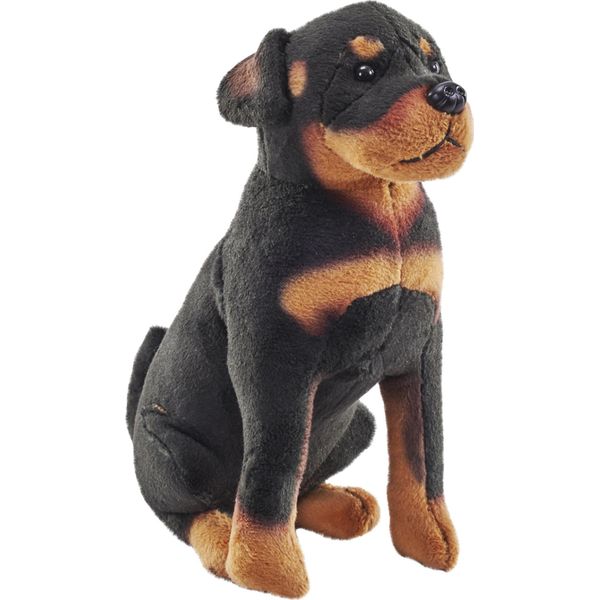 Cane Di Peluche Scuro Rottweiler Con Suono - 18 Cm-image