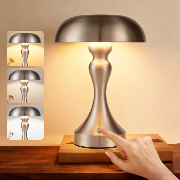 Zmh Lampada Da Tavolo A Batteria Lampada Da Tavolo A Led Ricaricabile Lampada Da Tavolo Touch Dimmerabile Lampada Vintage Retrò Con Batteria Al Nichel Ricaricabile Usb Lampade Da Tavolo Per Davanzale Soggiorno Camera Da Letto-image