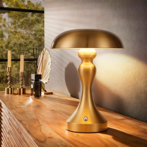 Zmh Lampada Da Tavolo A Batteria Lampada Da Tavolo Ricaricabile A Led Lampada Da Tavolo Touch Dimmerabile Lampada Retrò Vintage In Bronzo Oro Con Batteria Ricaricabile Usb Lampade Da Tavolo Per Davanzale Soggiorno Camera Da Letto-image