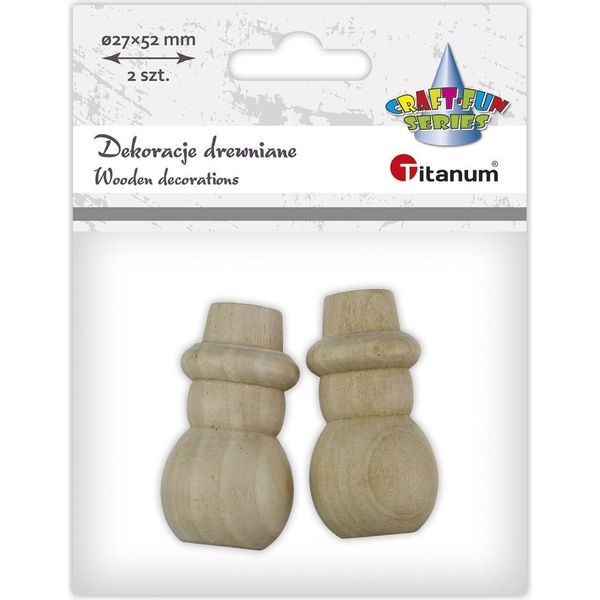 Decorazione Pupazzi Di Neve In Legno 27X52 Mm 2 Pezzi Titanum-image