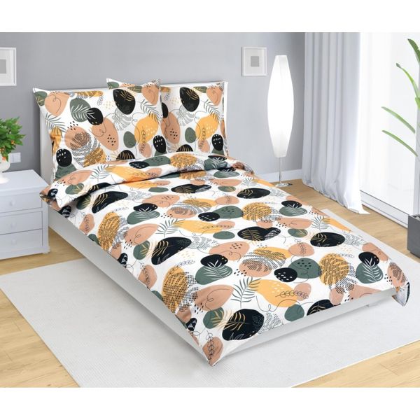 Biancheria Da Letto In Cotone - Senape, Cachi, Bianco - 140X220, 70X90-image