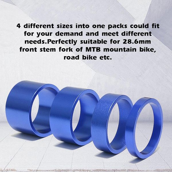4Pcs/Set Alluminio Rondella Cuffia Bicicletta Di Montagna Rondella Forcella Anteriore Bicicletta Stelo Manubrio Distanziatori Anelli Guarnizione-image