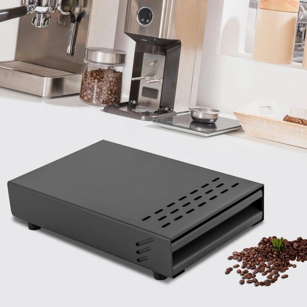 Cassetto In Acciaio Inox - Cassetto Per I Fondi Di Caffè - Per Uso Domestico E Commerciale - Design A Cassetto - Nero-image