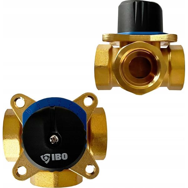Ibo | Valvola Di Controllo Valvola Miscelatrice A 3 Vie DN32 - 5/4 Pollici - Ottone - Alta Efficienza - Può Essere Automatizzata-image