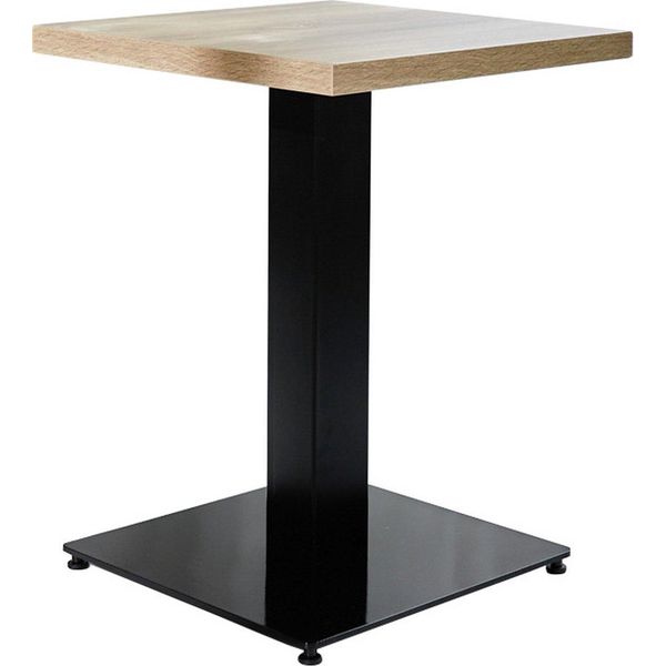 Happyment Deluxe Tavolo Da Bar - Quadrato - Tavoli Da Bar Per Interni - Struttura In Metallo E Piano In Legno - Tavolo Per Feste E Bistrot - Nero - 60X60X74Cm-image