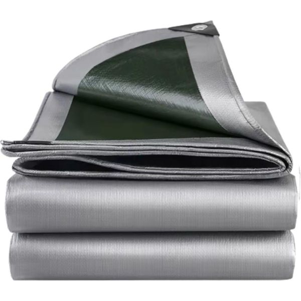 Telone 180G/M² Pe - Telone Impermeabile Per Mobili Da Giardino, Auto E Barche - Resistente Ai Raggi Uv E Antistrappo - 300X400Cm - Verde-image