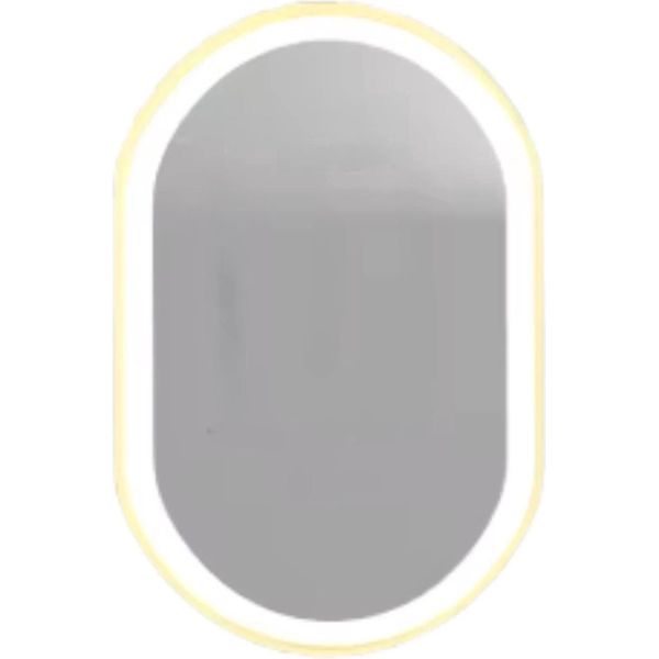 Specchio Da Bagno Led Valora - Con Illuminazione - Cornice Dorata - Dimmerabile - Make-Up - Specchio Ovale - Antiappannamento - 50X80?Cm-image