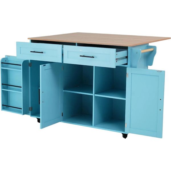 Carrello Da Cucina Multifunzionale E Mobile Da Pranzo - Piano Di Lavoro Allungabile - Contenitore Elegante - Marmo Bianco E Legno Grigio Kaki - Per Cucina O Sala Da Pranzo-image