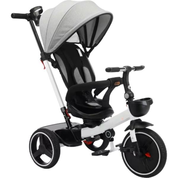 Tricicli Fioren 6 In 1 - Per Bambini - Passeggino E Bici A Spinta - Bicicletta Per Bambini E Ragazzi - Grigio - Da 6 Mesi A 5 Anni-image