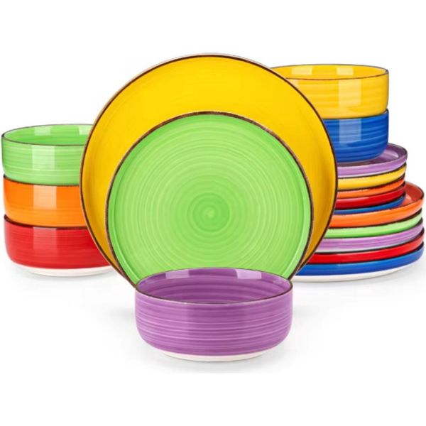 Set Da Portata Grandioso Santivo - 18 Pezzi - 6 Persone - Colorato - Servizi Da Tavola - Piatti Da Portata - Piatti Fondi - Piatti Da Colazione - Porzioni - Porzioni Da Cucina - Design - Stile Da Tavola-image