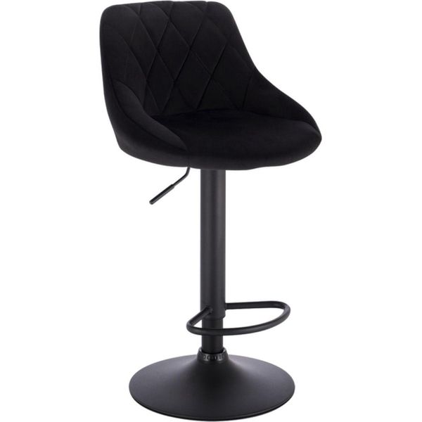 Sgabello Bolt Edge Designer – Nero – Velluto – Ergonomico – Regolabile In Altezza 60–82 Cm-image