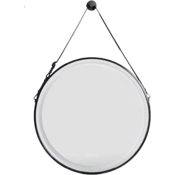 Specchio Da Bagno Veridian Led - 80 Cm - Rotondo - Con Sensore Tattile E Antiappannamento - Montaggio A Parete - Dimmerabile - Nero-image