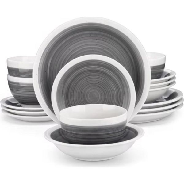 Artesano Set Da Portata Santivo - 16 Pezzi - 4 Persone - Grigio - Piatti Da Portata - Servizio Da Tavola - Piatti Fondi - Piatti Per La Colazione - Piatti Da Portata - Piatti Da Portata Per La Cucina-image