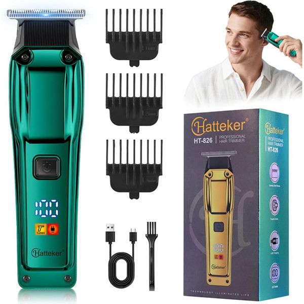 Inf Tagliacapelli Ricaricabile Usb Con Display Lcd - Trimmer Professionale Verde-image