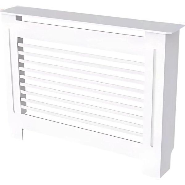 Copriradiatore Valora - 111X92 Cm - Pannelli Orizzontali In Mdf - Elegante - Bianco-image