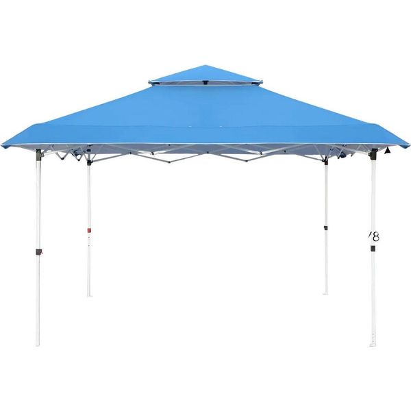 Gazebo Pop-Up Vaylen - 3,6X3,6 M - Impermeabile E UV50+ - Borsa In Legno - Struttura In Acciaio - Blu - Per Giardino, Terrazza Ed Eventi All'aperto-image