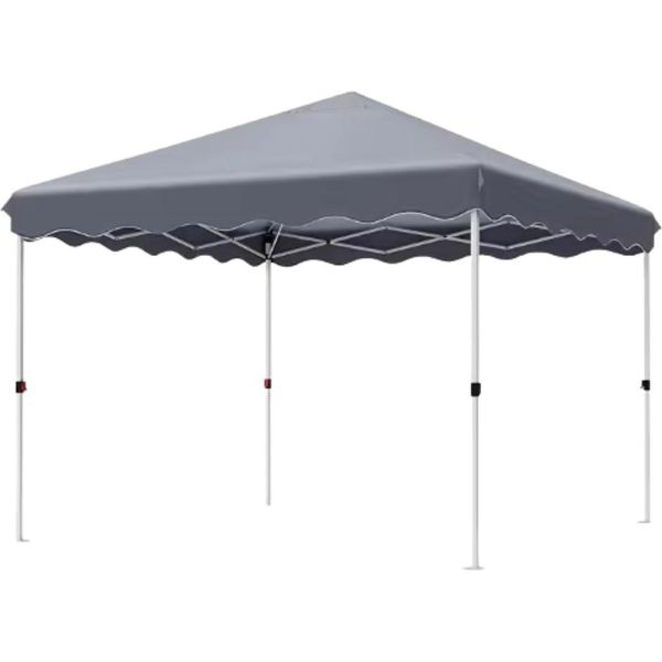 Zyrell Gazebo Pop-Up 3X3 M - Padiglione E Tenda Per Feste - Impermeabile - Uv 50+ - Giardino, Terrazza E Spiaggia - Grigio-image