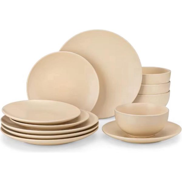 Set Da Portata Bellagio Classico Beige - 36 Pezzi - 12 Persone - Beige - Servizi Da Tavola - Piatti Da Portata - Piatti Fondi - Piatti Da Colazione - Piatti Da Portata - Piatti Da Portata Da Cucina-image