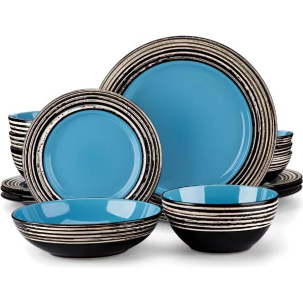 Servizio Da Tavola Noble Sorella - 16 Pezzi - 4 Persone - Blu - Ceramica - Servizio Da Tavola Con Piatti Da Pranzo, Piatti Fondi E Piatti Da Colazione-image