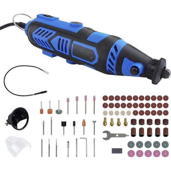 Utensile Rotante Elettrico Zyren - 135 W - Set Di Accessori Da 80 Pezzi - Mini Multiutensile - 6 Dischi Abrasivi - Velocità Variabile-image