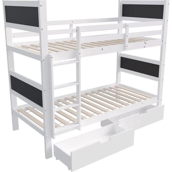 Letto A Soppalco Per Bambini Valora - 90 × 200 Cm - 2 Letti Per Bambini - Letto A Castello - Con Scala Ad Angolo, Protezione Anticaduta E Finestra - Lettino Per Bambini-image