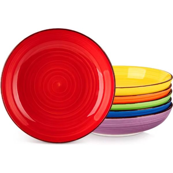 Set Da Portata Marlito - 6 Pezzi - 4 Persone - Piatti Per La Cena, Piatti Fondi E Piatti Per La Colazione - Colorato - Ceramica-image