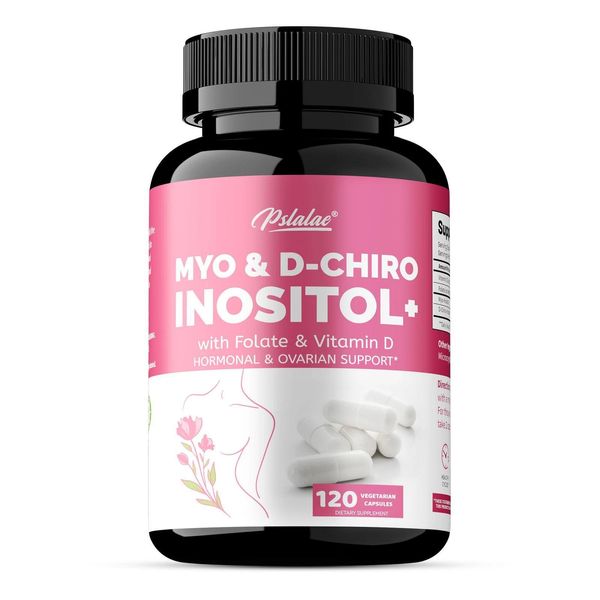Myo & D-Chiro Inositolo (120 Capsule) Integratore Alimentare, Salute Delle Donne, Sistema Immunitario, Equilibrio Ormonale, Umore-image