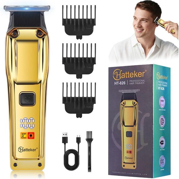 Inf Tagliacapelli Ricaricabile Usb Con Display Lcd - Trimmer Professionale Oro-image