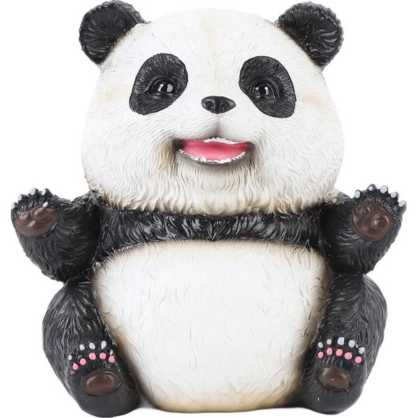 Statuetta Di Panda, Simpatica, Realistica E Stabile Statuetta Di Animale In Resina Sintetica, Ornamento Per La Casa, L'ufficio, La Decorazione Della Scrivania-image