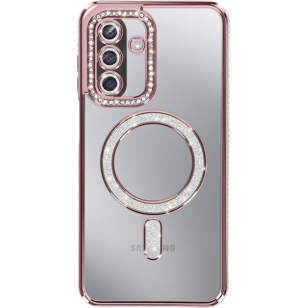 Avizar, Custodia Compatibile Con Galaxy A17 Magsafe Con Bordo In Strass, Rosa-image
