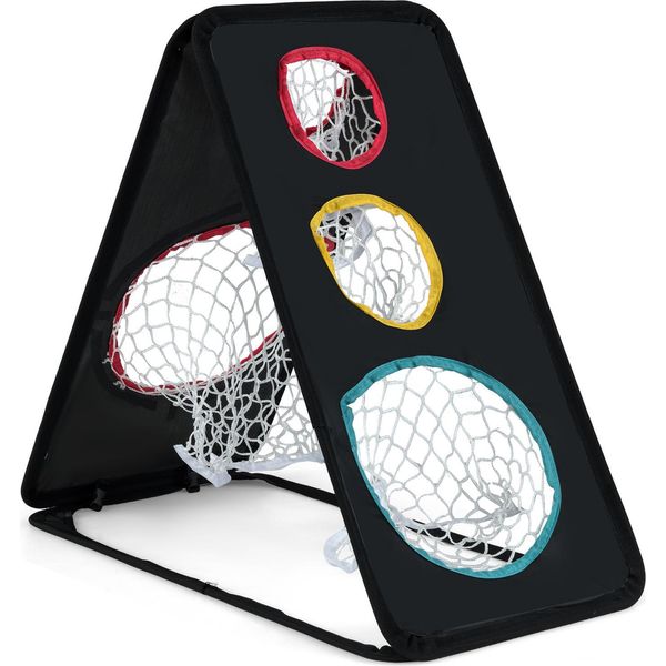 Rete Per Chipping Da Golf Costway, Rete Per Esercitazioni Su Due Lati, Rete Da Golf In Tessuto Oxford Con 5 Zone Di Bersaglio E Struttura Triangolare, Rete Per Allenamento Con Bersaglio Da Golf-image