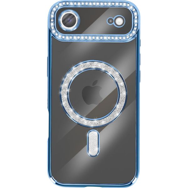 Avizar, Custodia Compatibile Con Iphone Air Magsafe Con Bordo In Strass, Blu Chiaro-image