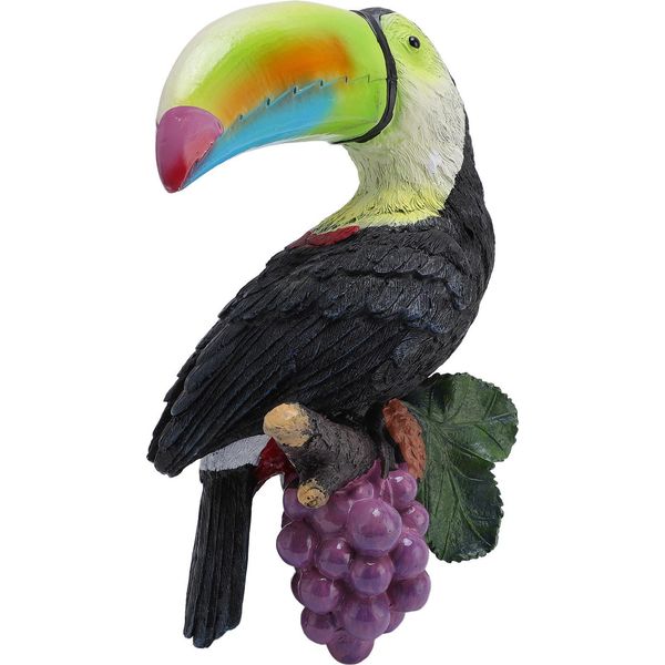 Tucano Abbraccia Alberi, Statua Da Giardino Appesa, Resina Sintetica Multicolore, Scultura Di Uccello Esotico Tropicale, Ornamento Per Prato, Veranda, Cortile, Patio, Terrazza, Giardino-image