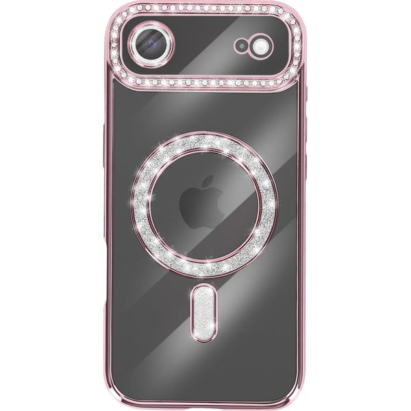 Avizar, Custodia Compatibile Con Iphone Air Magsafe Con Bordo In Strass, Oro Rosa-image