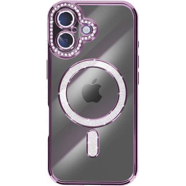 Avizar, Custodia Per Iphone 17 Compatibile Con Magsafe E Bordo Con Strass, Viola-image