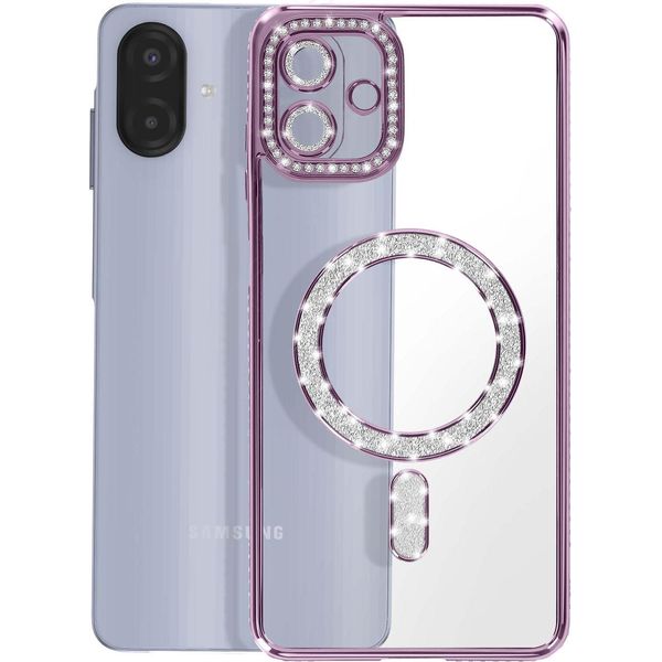 Avizar, Custodia Compatibile Con Galaxy A07 Magsafe Con Bordo In Strass, Viola-image