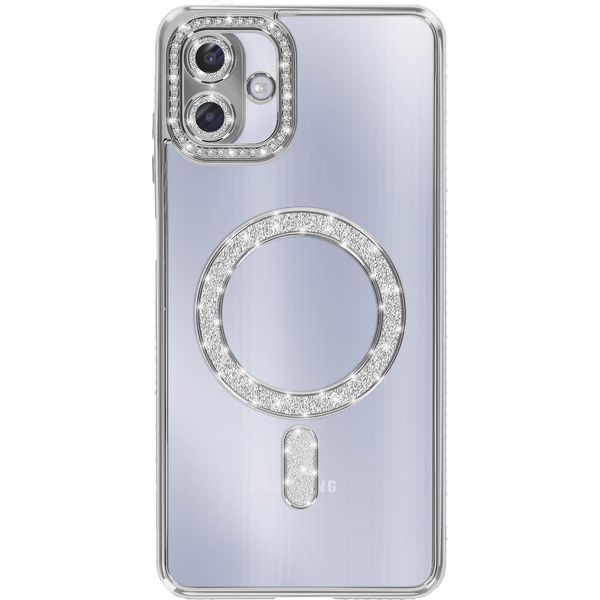 Avizar, Custodia Compatibile Con Galaxy A07 Magsafe Con Bordo In Strass, Argento-image