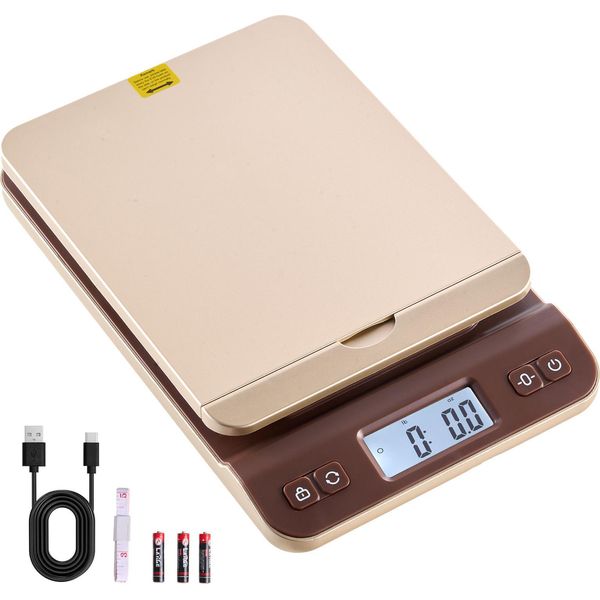 Bilancia Digitale Per Pacchi Vevor, Precisione 2G, Bilancia Postale Da 40 Kg Con Funzione Hold/Tare/Auto-Off, Design Con Supporto A Ribalta E Facile Calibrazione, Bilancia Per Lettere A Piattaforma, Batteria Inclusa-image