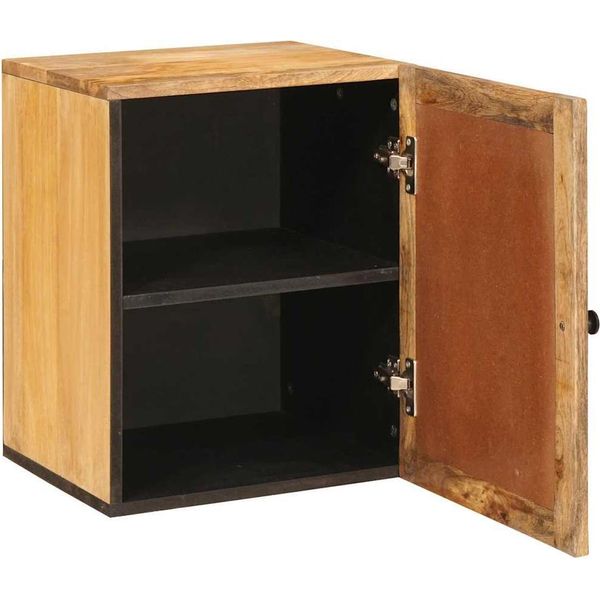Vidaxl Armadio A Muro Per Bagno Marrone 38 X 33 X 48 Cm In Legno Massiccio Di Mango-image