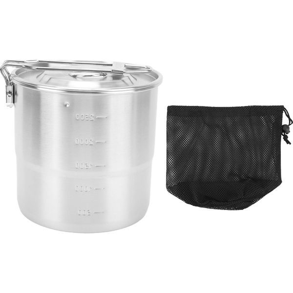 Pentola Da Campeggio In Acciaio Inox 304 Pentola Per Riso In Metallo Portatile Pentole Per Escursioni All'aperto Manico Con Una Sola Mano-image