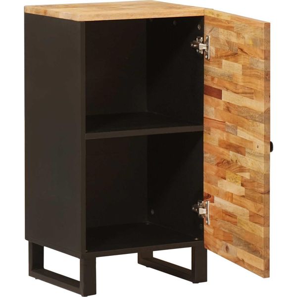 Vidaxl Mobile Laterale Con Anta Brown 40 X 33 X 75 Cm In Legno Massiccio Di Mango-image