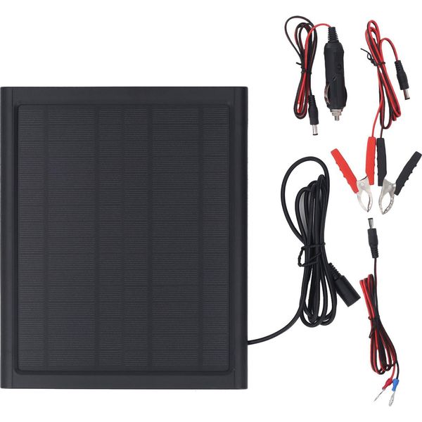Caricabatterie A Pannello Solare, 6 W, 16 V, Kit Portatile Per La Manutenzione Della Batteria Di Auto, Moto, Barca, Camper, Rimorchio, Motoslitta-image
