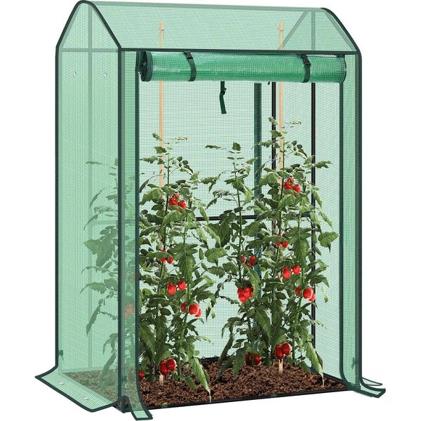 Serra Da Giardino - Serra Per Pomodori - 100×83×150 Cm - Con Porta E Finestre - Protezione Invernale, Mantenimento Del Calore - Per Pomodori E Piante Rampicanti - Verde-image